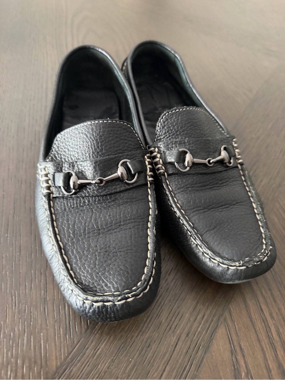 Black Leather Women’s Slip-On Dress Loafers